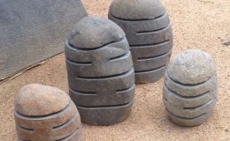 slotted stone light holders